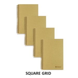 A5 SIZE KRAFT HARDCOVER SPIRAL 4PCS(SQUARE GRID)